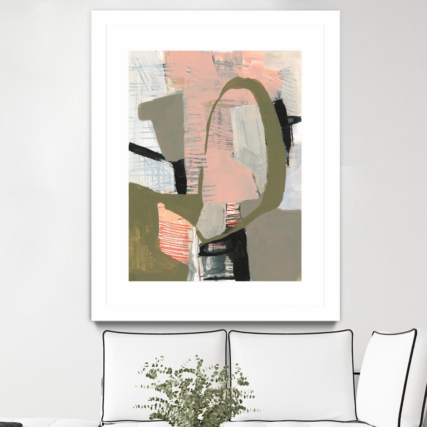 Scribbles & Shapes II by Jennifer Goldberger on GIANT ART - orange abstract abstract