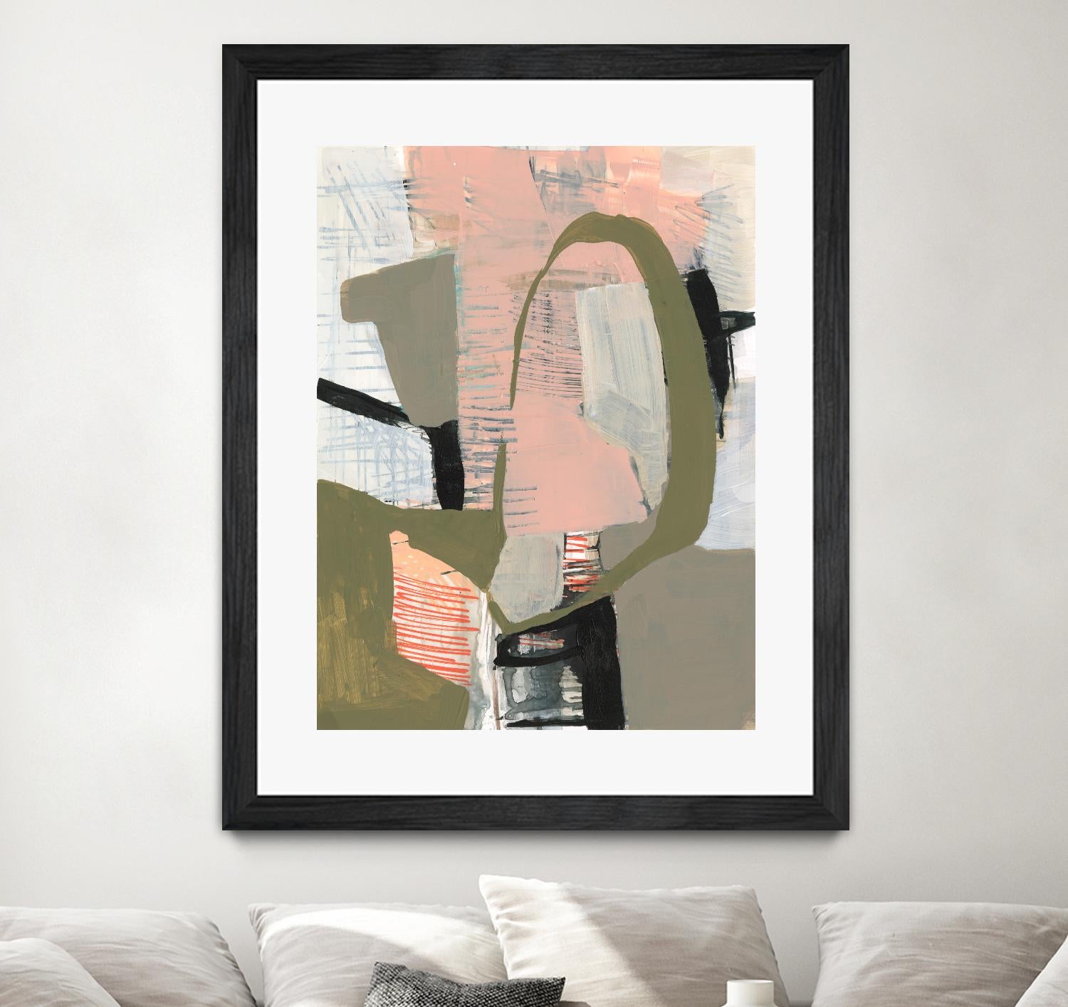 Scribbles & Shapes II by Jennifer Goldberger on GIANT ART - orange abstract abstract