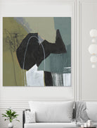 Puzzle in Neutrals I by Jennifer Goldberger on GIANT ART - green abstract abstract