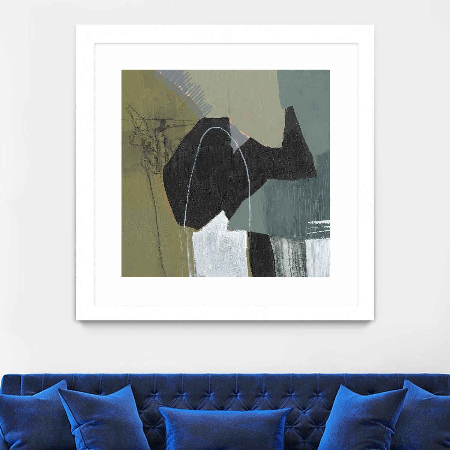 Puzzle in Neutrals I by Jennifer Goldberger on GIANT ART - green abstract abstract
