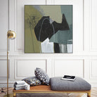 Puzzle in Neutrals I by Jennifer Goldberger on GIANT ART - green abstract abstract