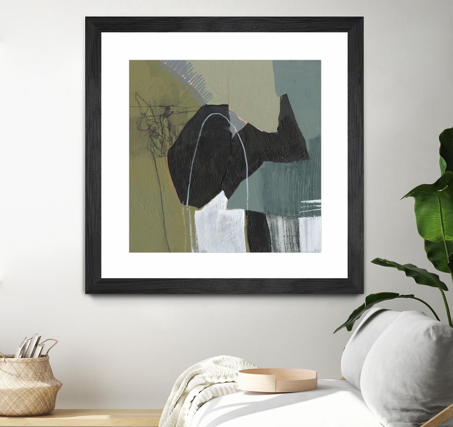 Puzzle in Neutrals I by Jennifer Goldberger on GIANT ART - green abstract abstract