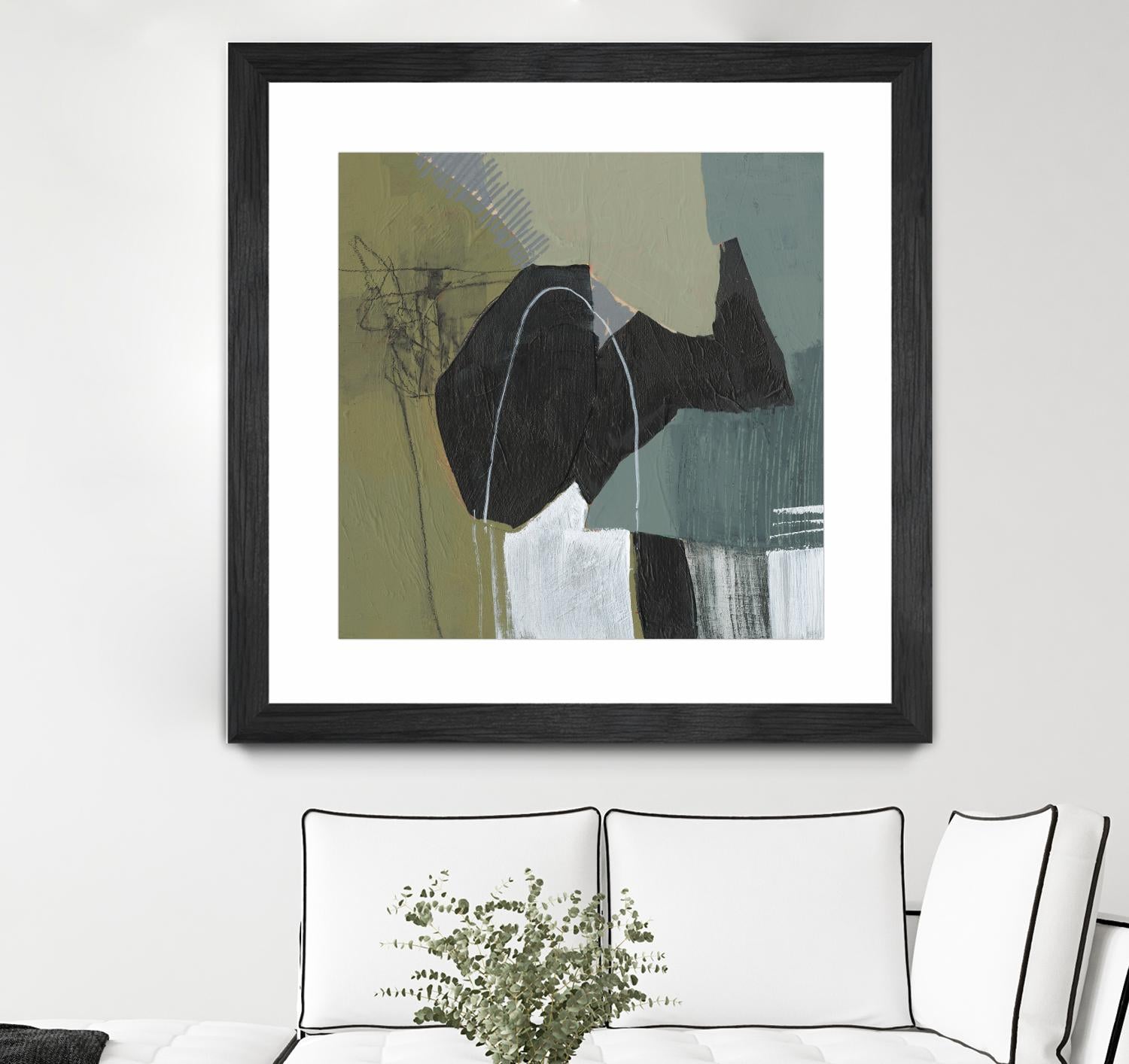 Puzzle in Neutrals I by Jennifer Goldberger on GIANT ART - green abstract abstract