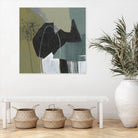 Puzzle in Neutrals I by Jennifer Goldberger on GIANT ART - green abstract abstract