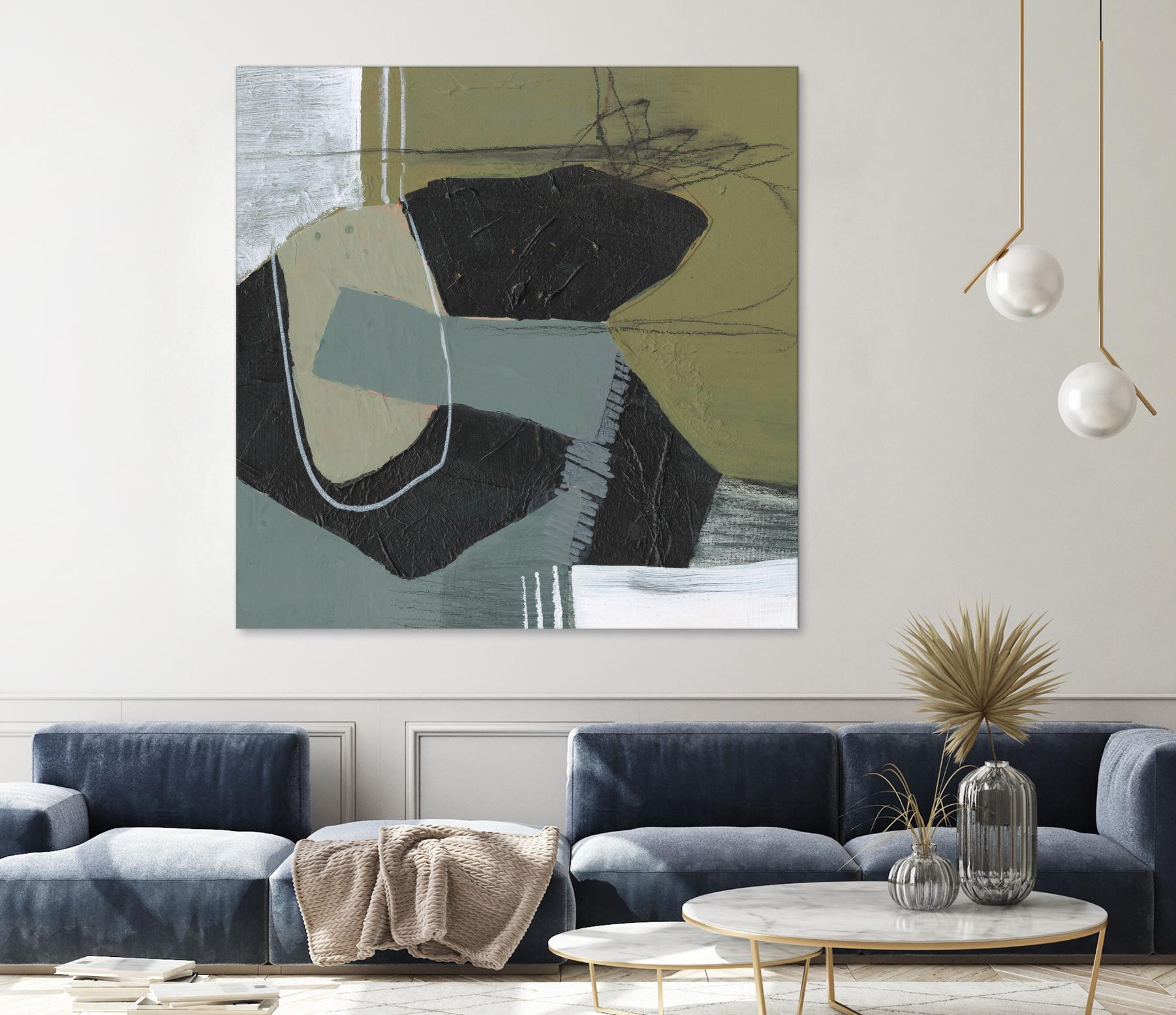 Puzzle in Neutrals II by Jennifer Goldberger on GIANT ART - beige abstract