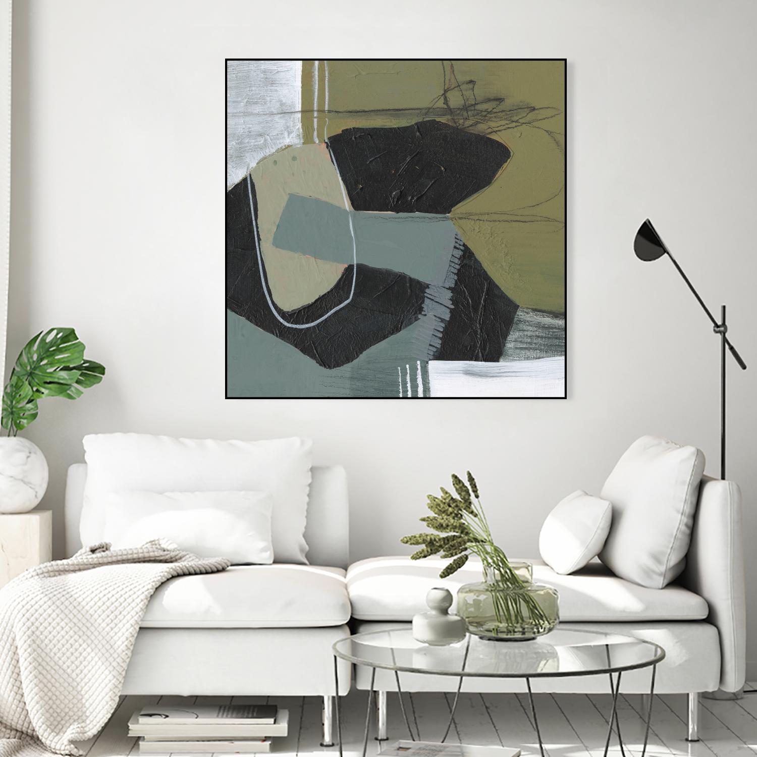 Puzzle in Neutrals II by Jennifer Goldberger on GIANT ART - beige abstract