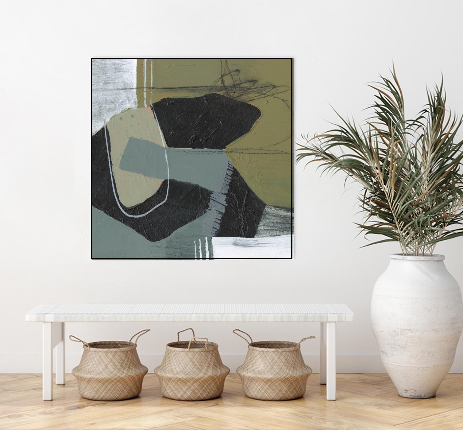 Puzzle in Neutrals II by Jennifer Goldberger on GIANT ART - beige abstract