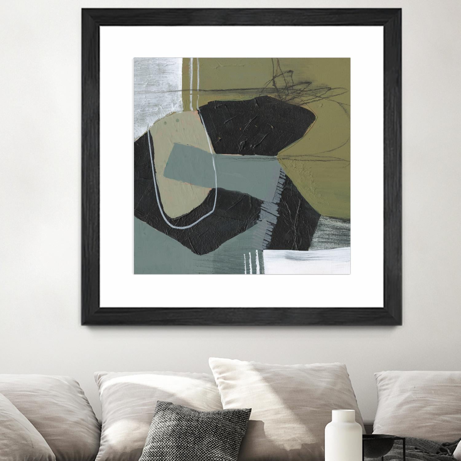 Puzzle in Neutrals II by Jennifer Goldberger on GIANT ART - beige abstract