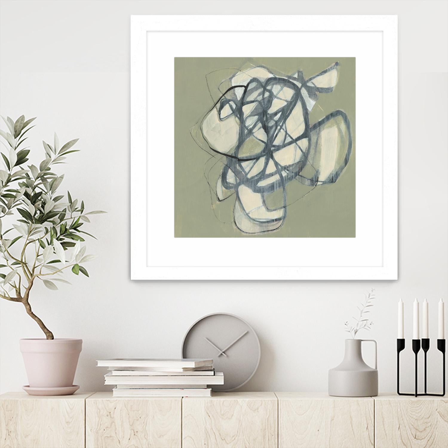 Interweb I by Jennifer Goldberger on GIANT ART - green abstract abstract