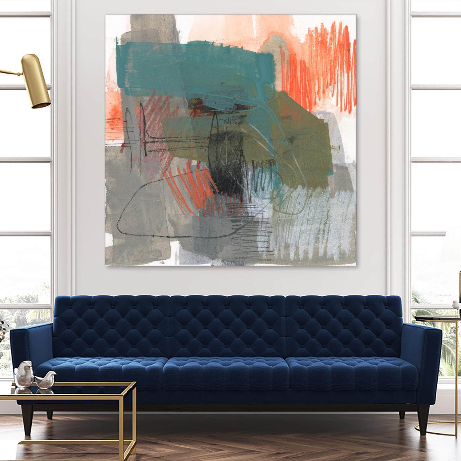 Central Fuse I by Jennifer Goldberger on GIANT ART - orange abstract abstract