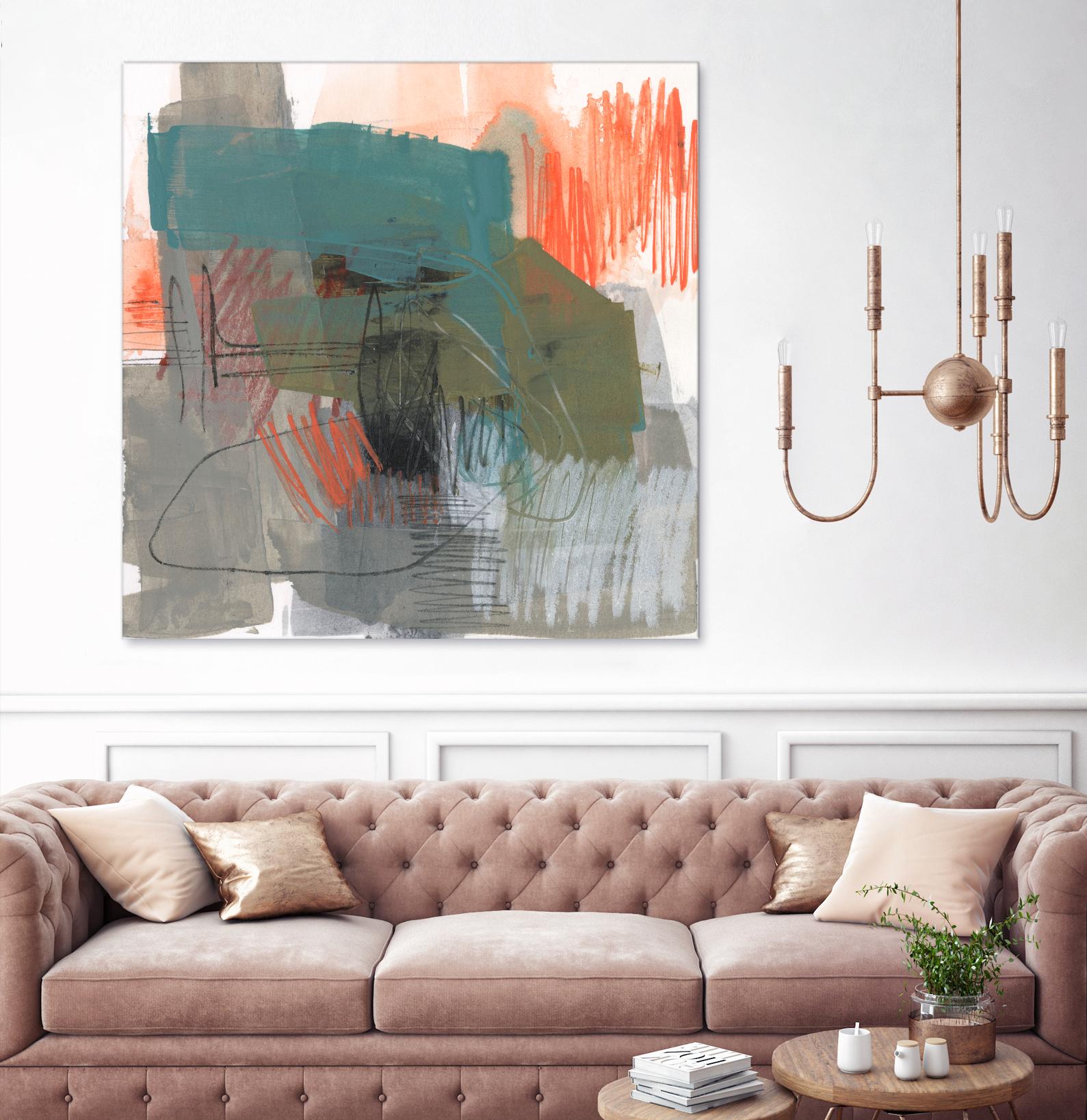 Central Fuse I by Jennifer Goldberger on GIANT ART - orange abstract abstract