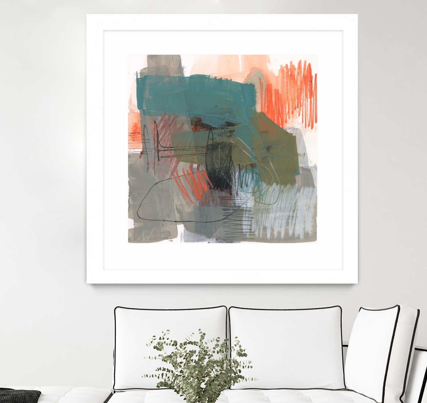 Central Fuse I by Jennifer Goldberger on GIANT ART - orange abstract abstract