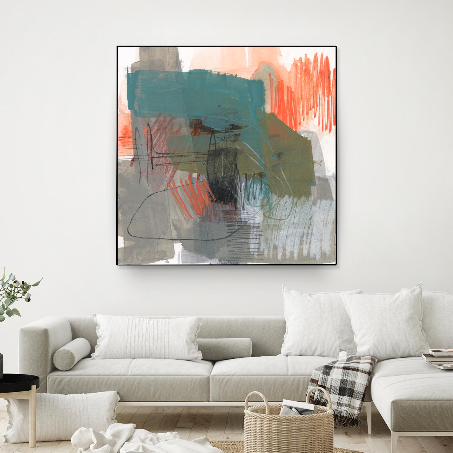 Central Fuse I by Jennifer Goldberger on GIANT ART - orange abstract abstract