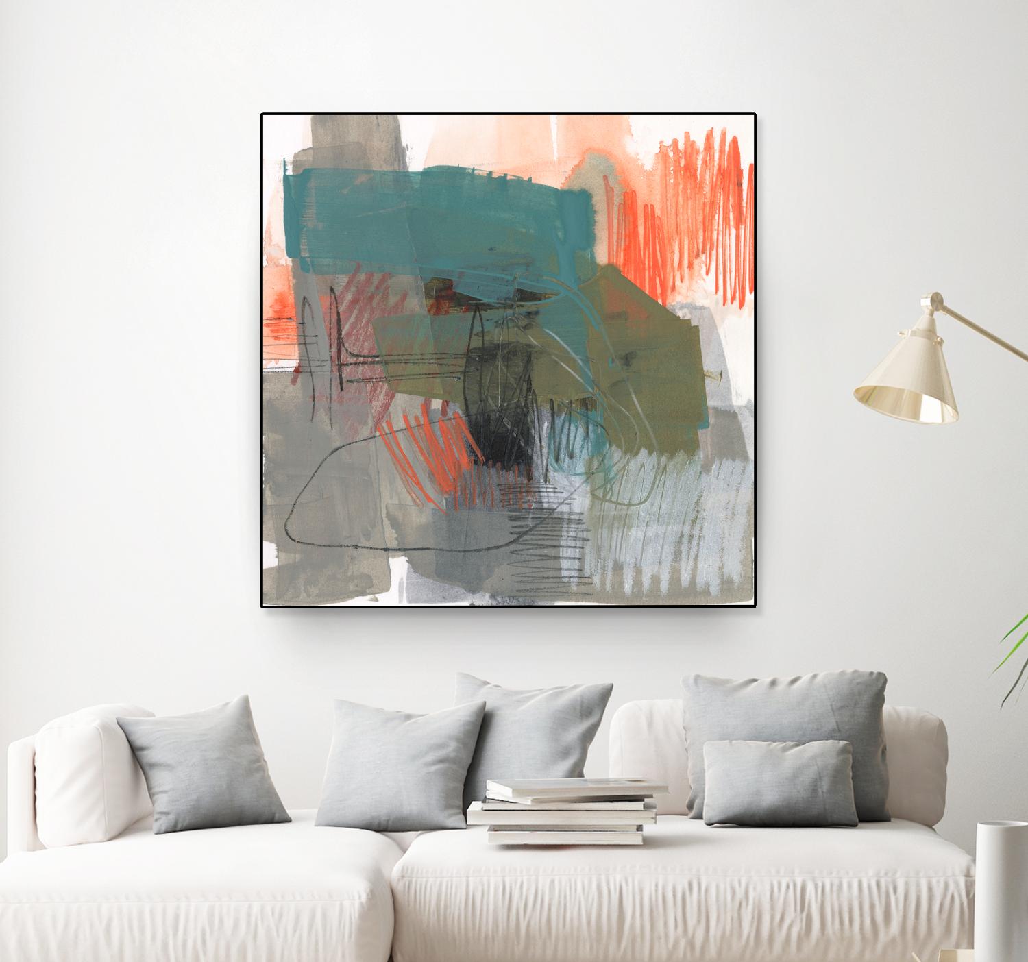 Central Fuse I by Jennifer Goldberger on GIANT ART - orange abstract abstract