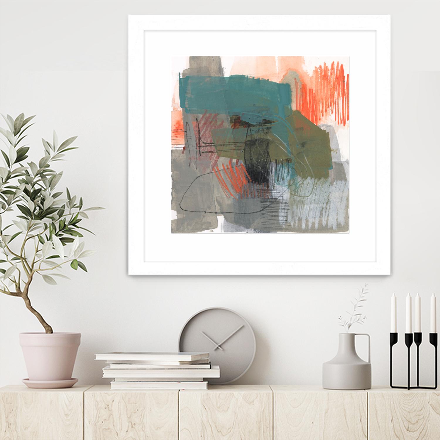 Central Fuse I by Jennifer Goldberger on GIANT ART - orange abstract abstract