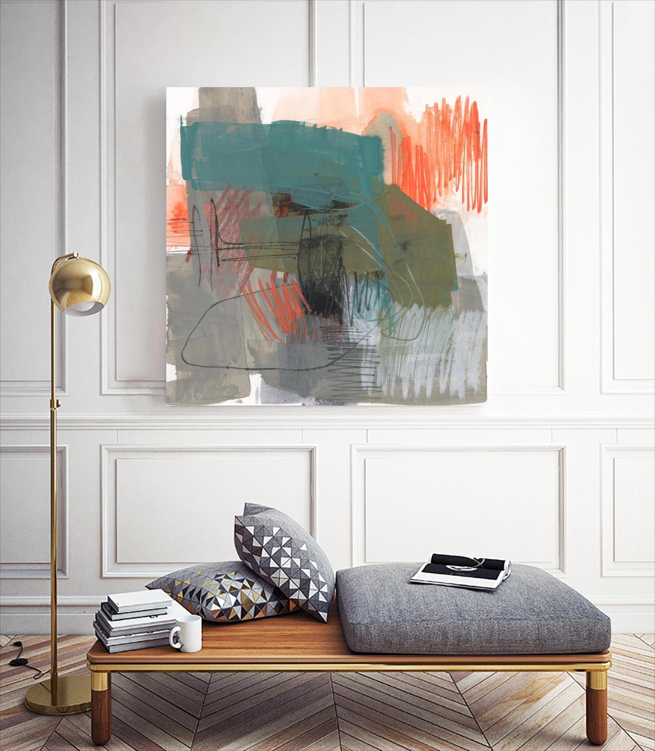 Central Fuse I by Jennifer Goldberger on GIANT ART - orange abstract abstract