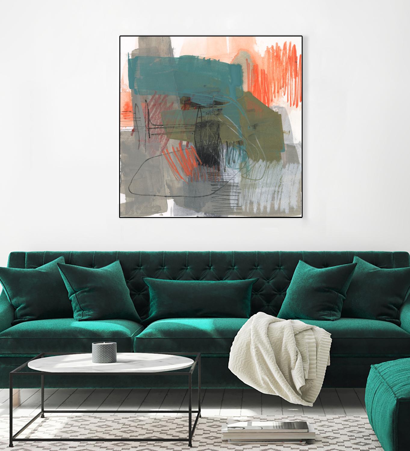 Central Fuse I by Jennifer Goldberger on GIANT ART - orange abstract abstract
