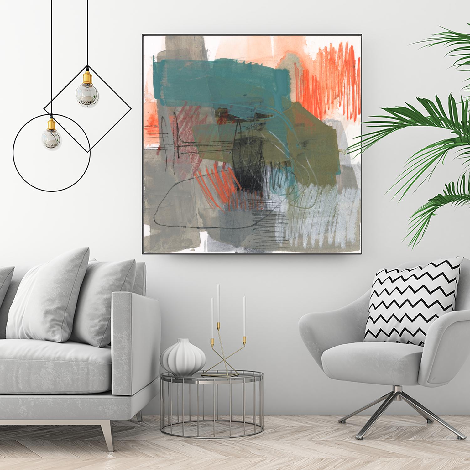 Central Fuse I by Jennifer Goldberger on GIANT ART - orange abstract abstract