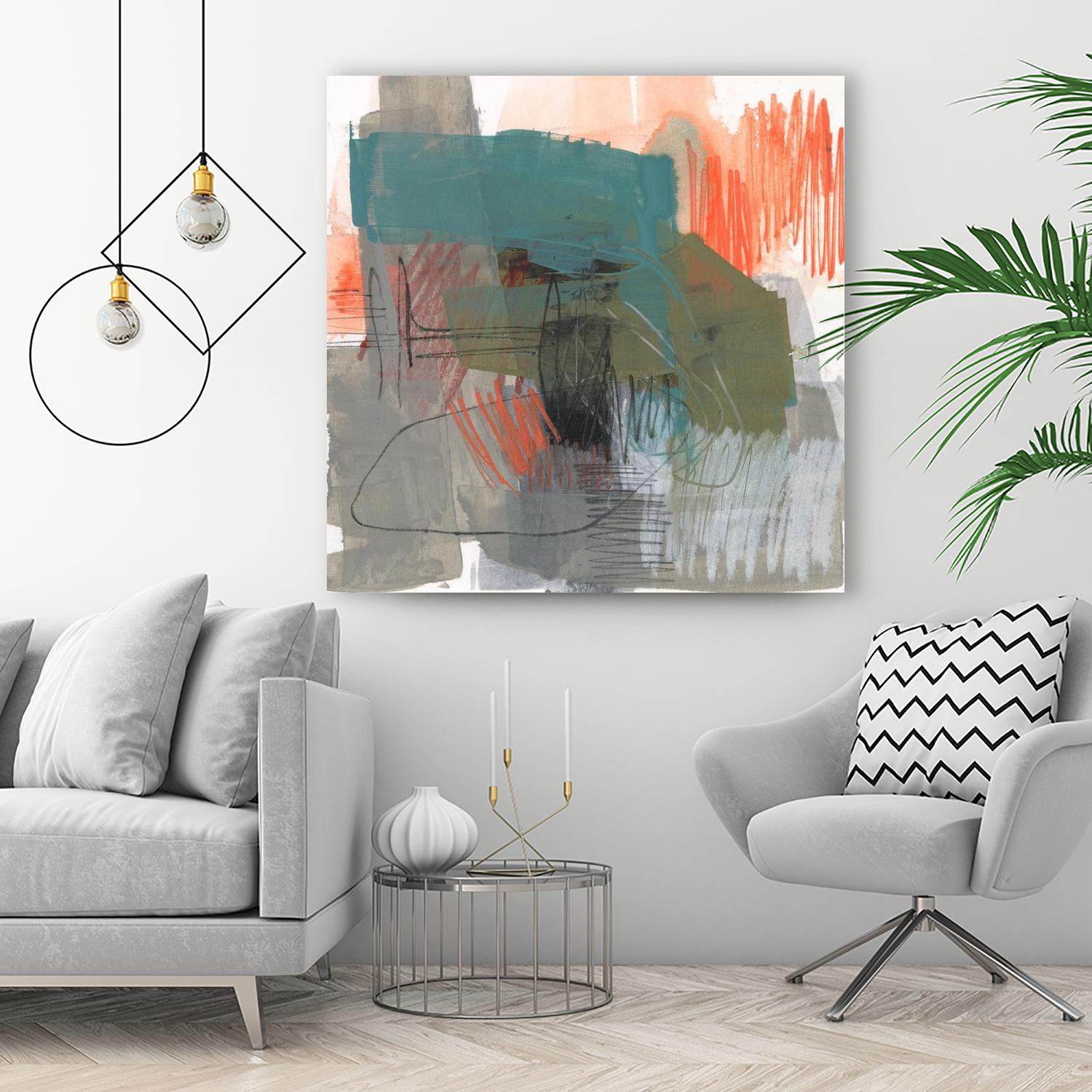 Central Fuse I by Jennifer Goldberger on GIANT ART - orange abstract abstract