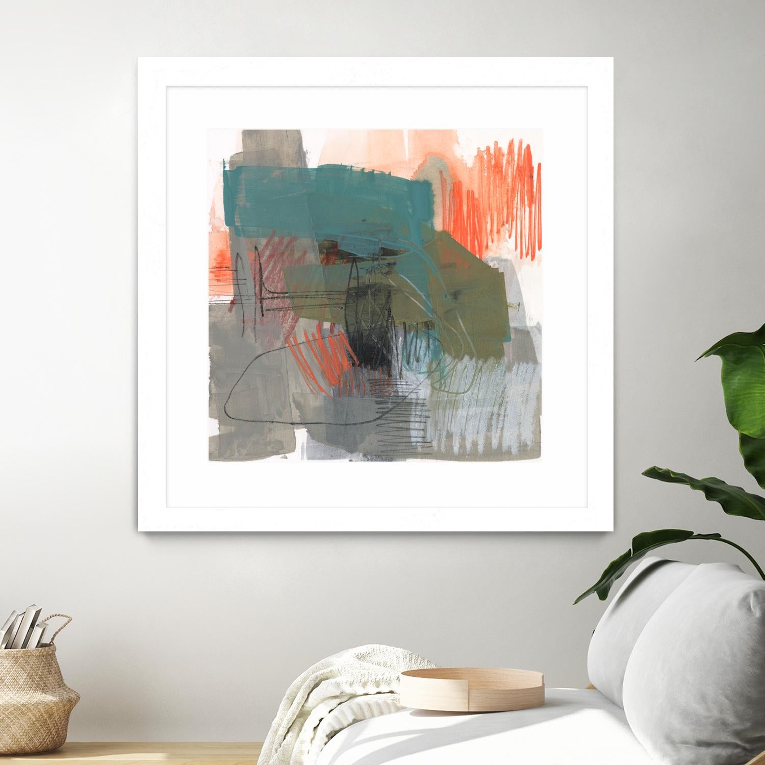 Central Fuse I by Jennifer Goldberger on GIANT ART - orange abstract abstract