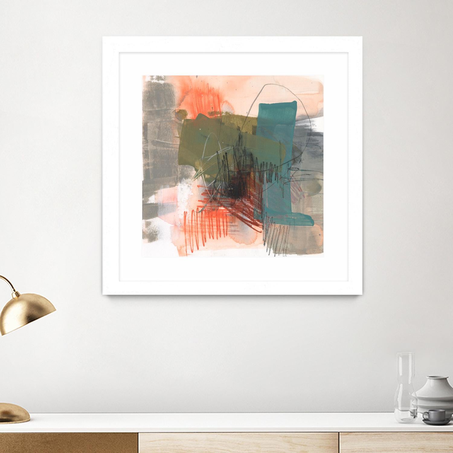Central Fuse II by Jennifer Goldberger on GIANT ART - orange abstract abstract