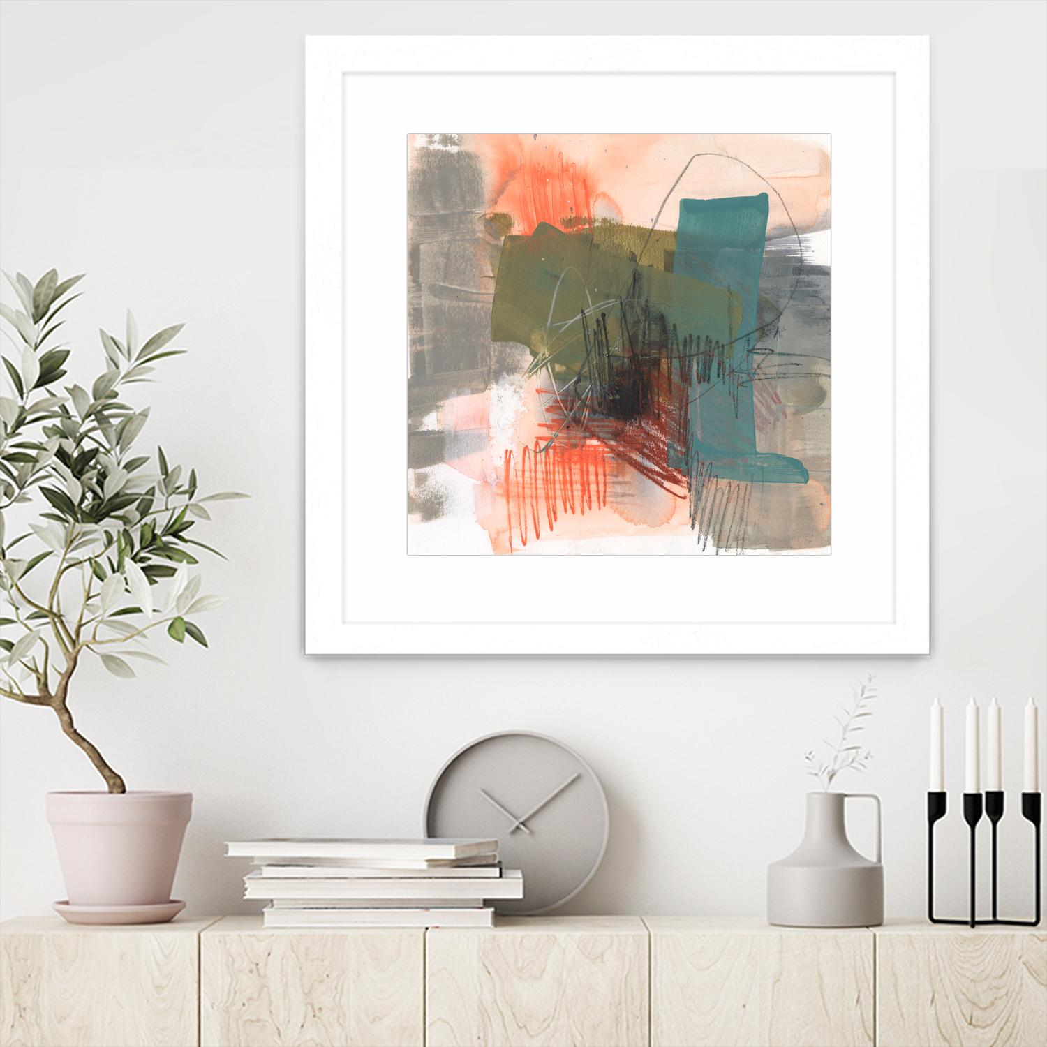 Central Fuse II by Jennifer Goldberger on GIANT ART - orange abstract abstract