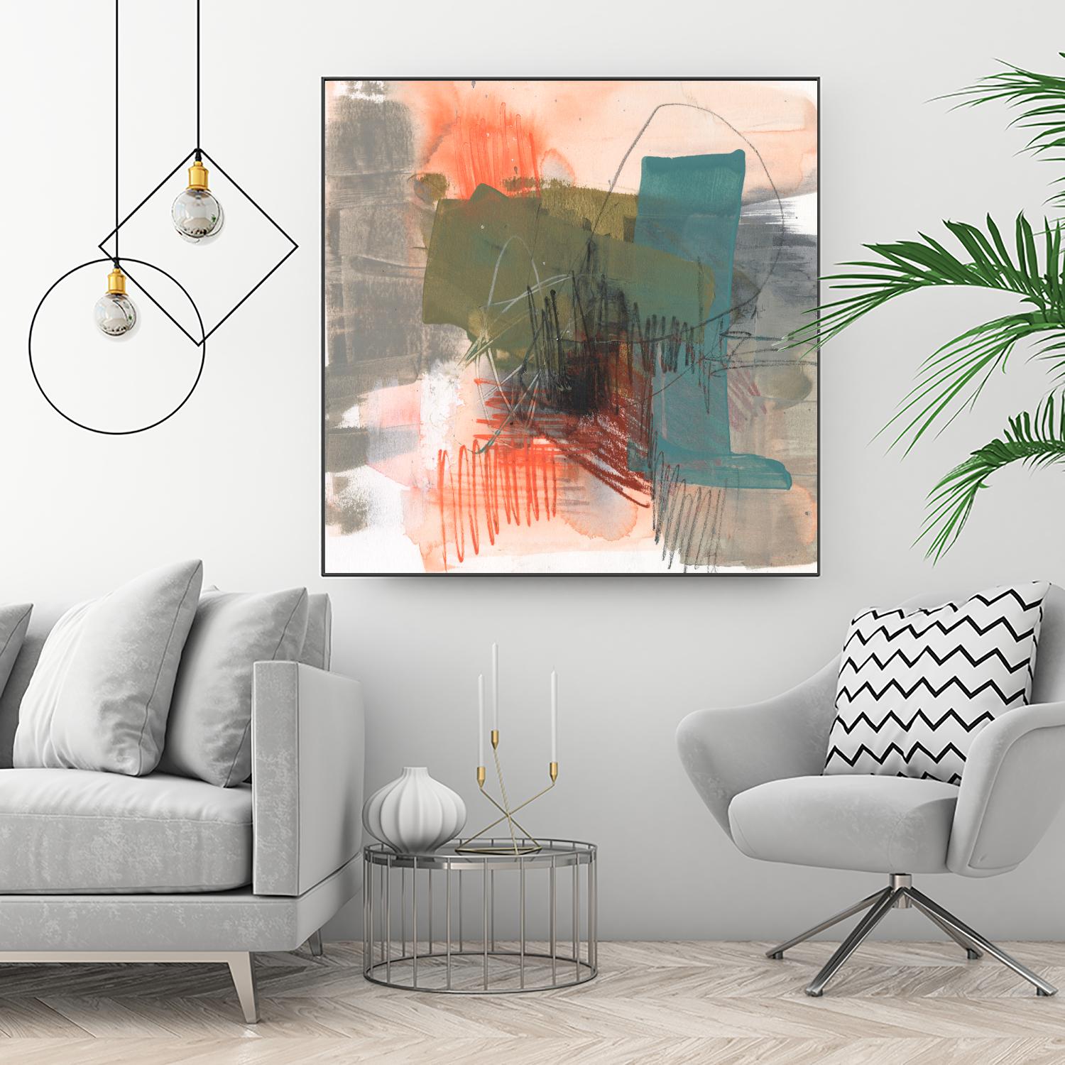 Central Fuse II by Jennifer Goldberger on GIANT ART - orange abstract abstract