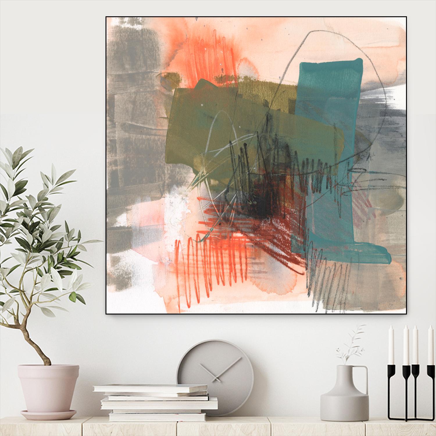 Central Fuse II by Jennifer Goldberger on GIANT ART - orange abstract abstract