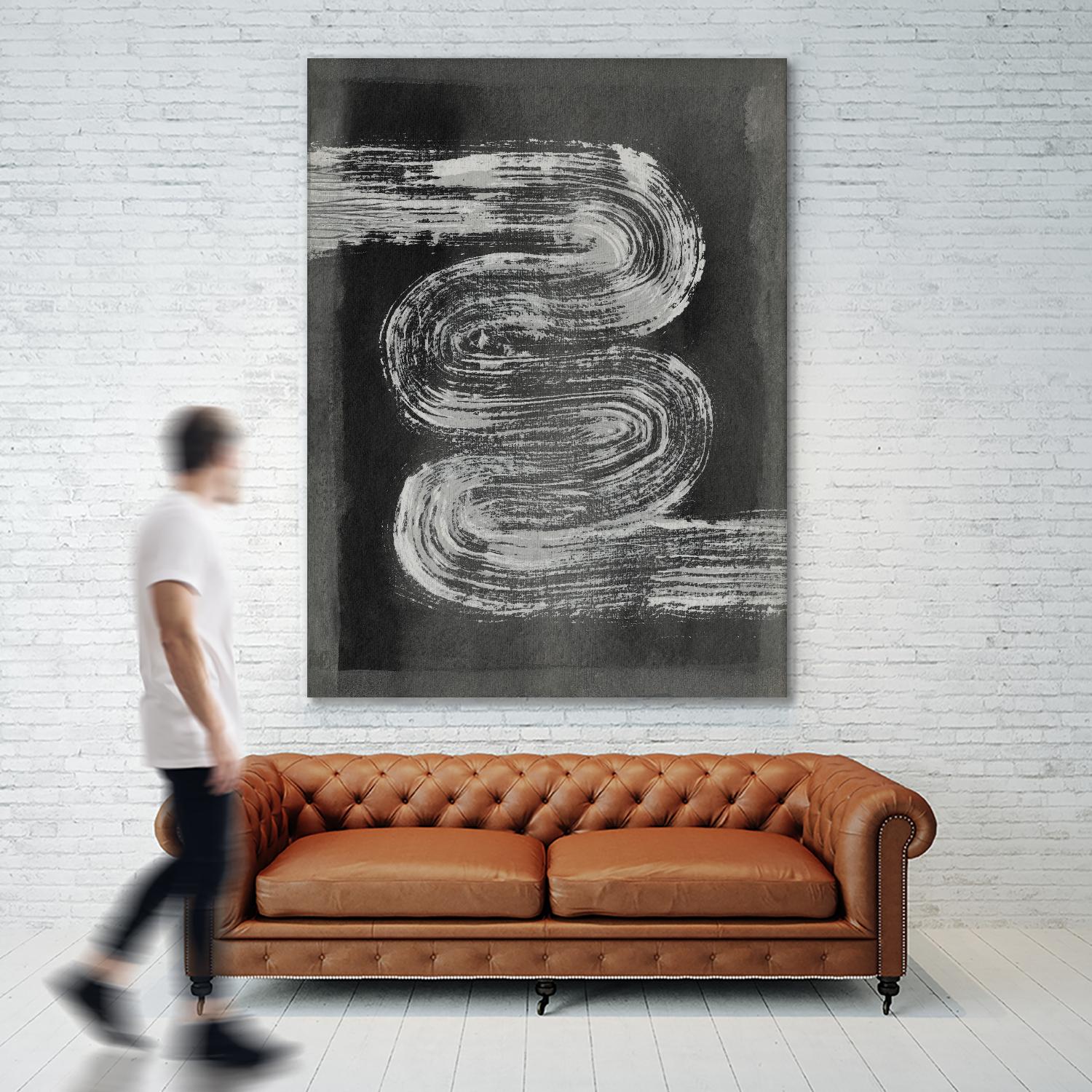 Grey Linear Path I by Jennifer Goldberger on GIANT ART - black abstract abstract