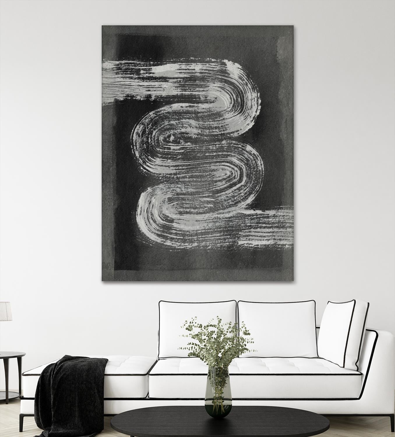 Grey Linear Path I by Jennifer Goldberger on GIANT ART - black abstract abstract