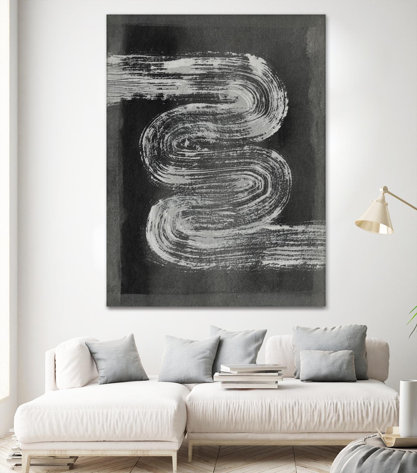 Grey Linear Path I by Jennifer Goldberger on GIANT ART - black abstract abstract