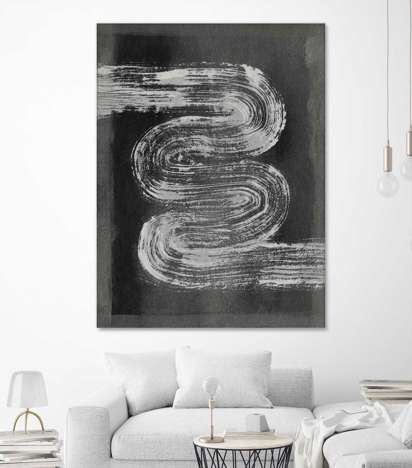 Grey Linear Path I by Jennifer Goldberger on GIANT ART - black abstract abstract