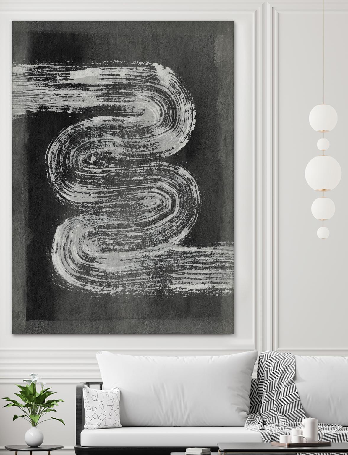 Grey Linear Path I by Jennifer Goldberger on GIANT ART - black abstract abstract