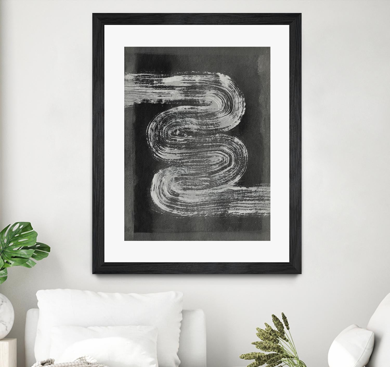 Grey Linear Path I by Jennifer Goldberger on GIANT ART - black abstract abstract