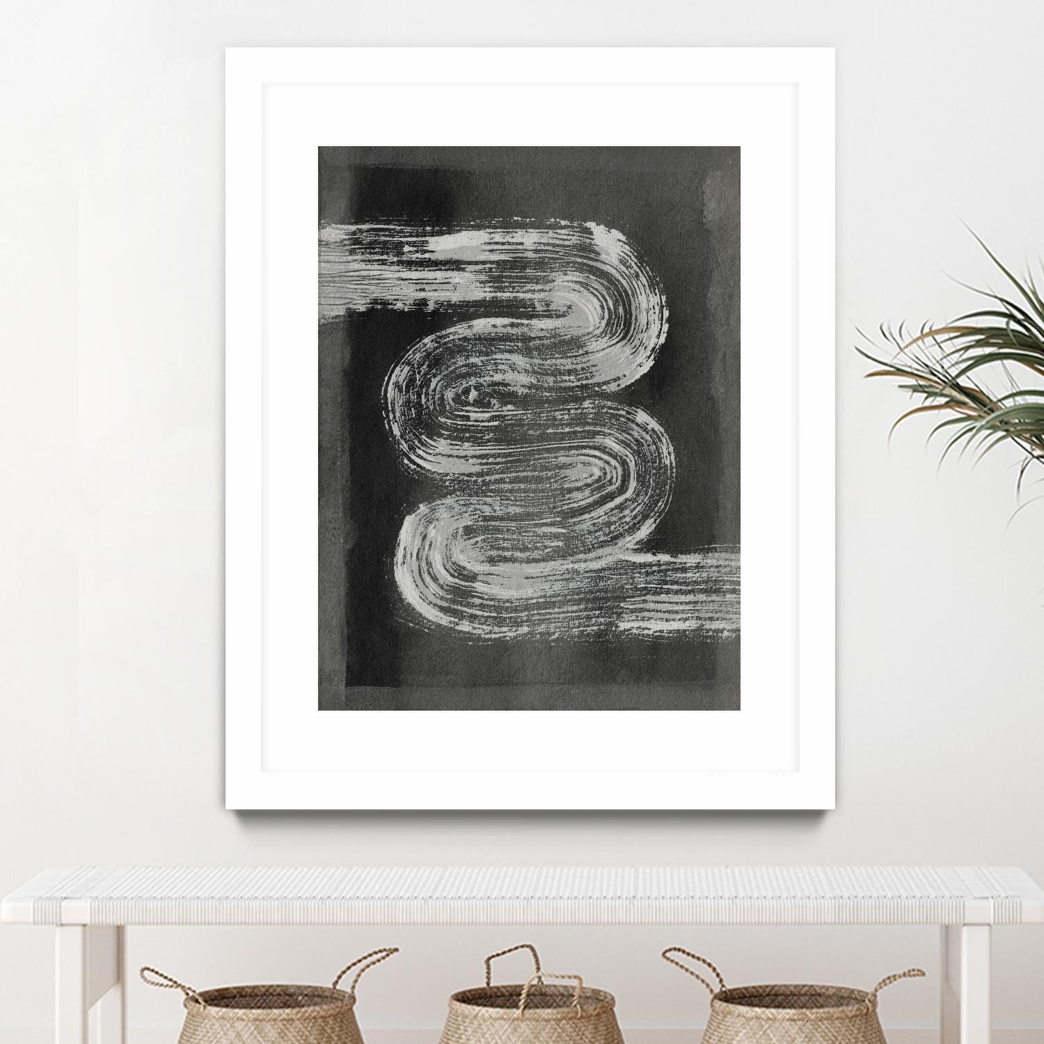 Grey Linear Path I by Jennifer Goldberger on GIANT ART - black abstract abstract