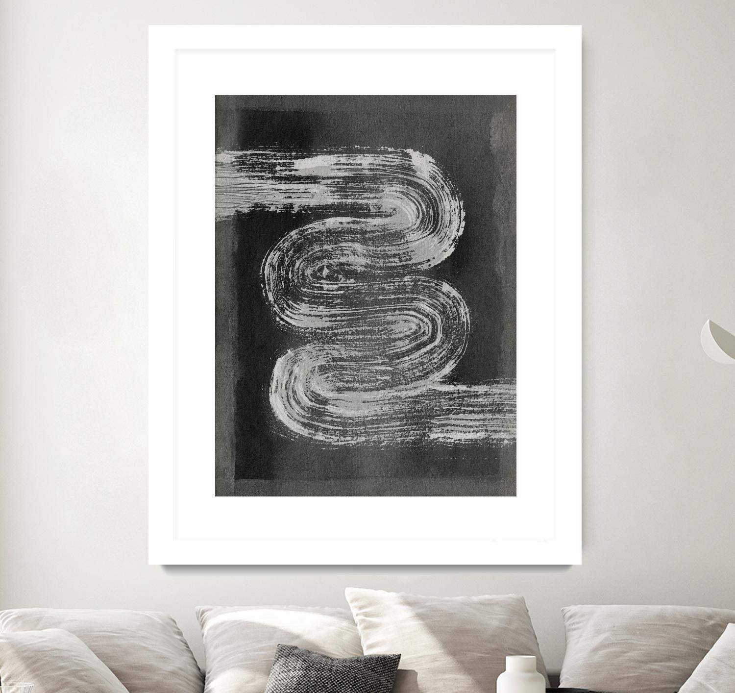 Grey Linear Path I by Jennifer Goldberger on GIANT ART - black abstract abstract