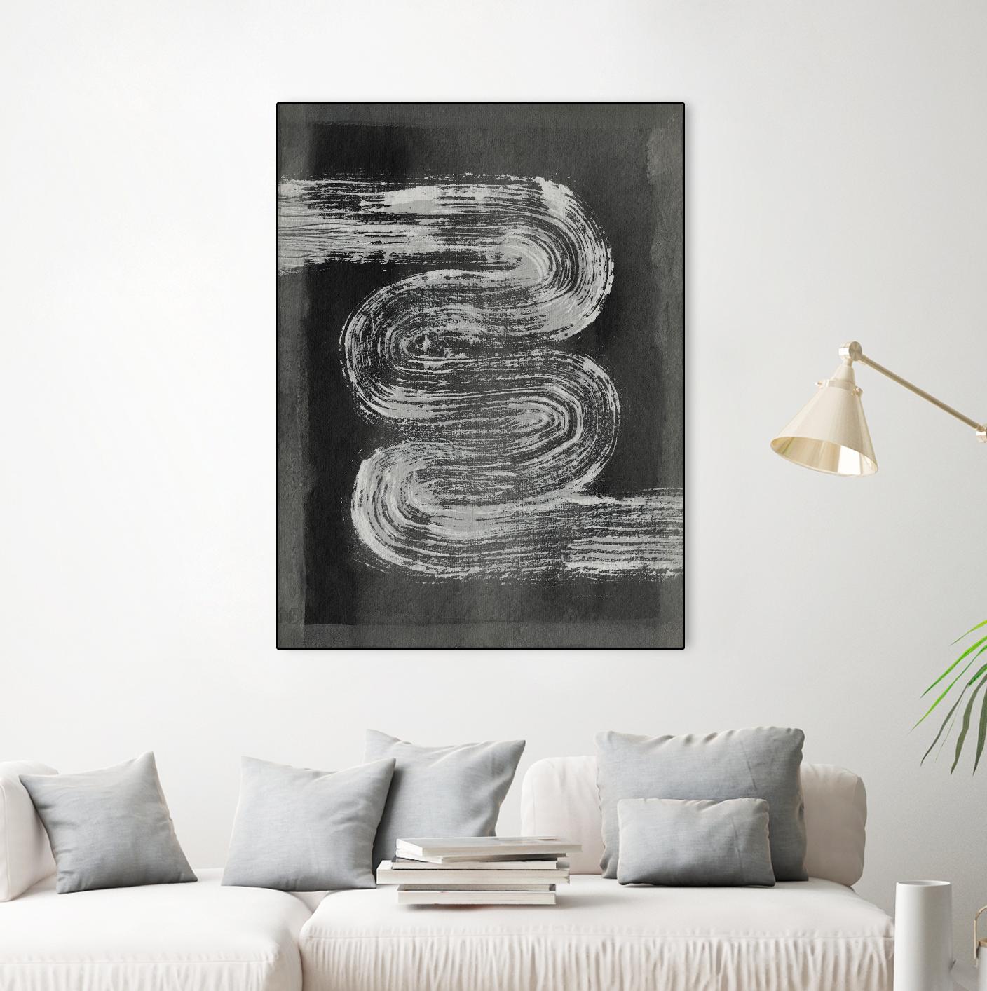 Grey Linear Path I by Jennifer Goldberger on GIANT ART - black abstract abstract