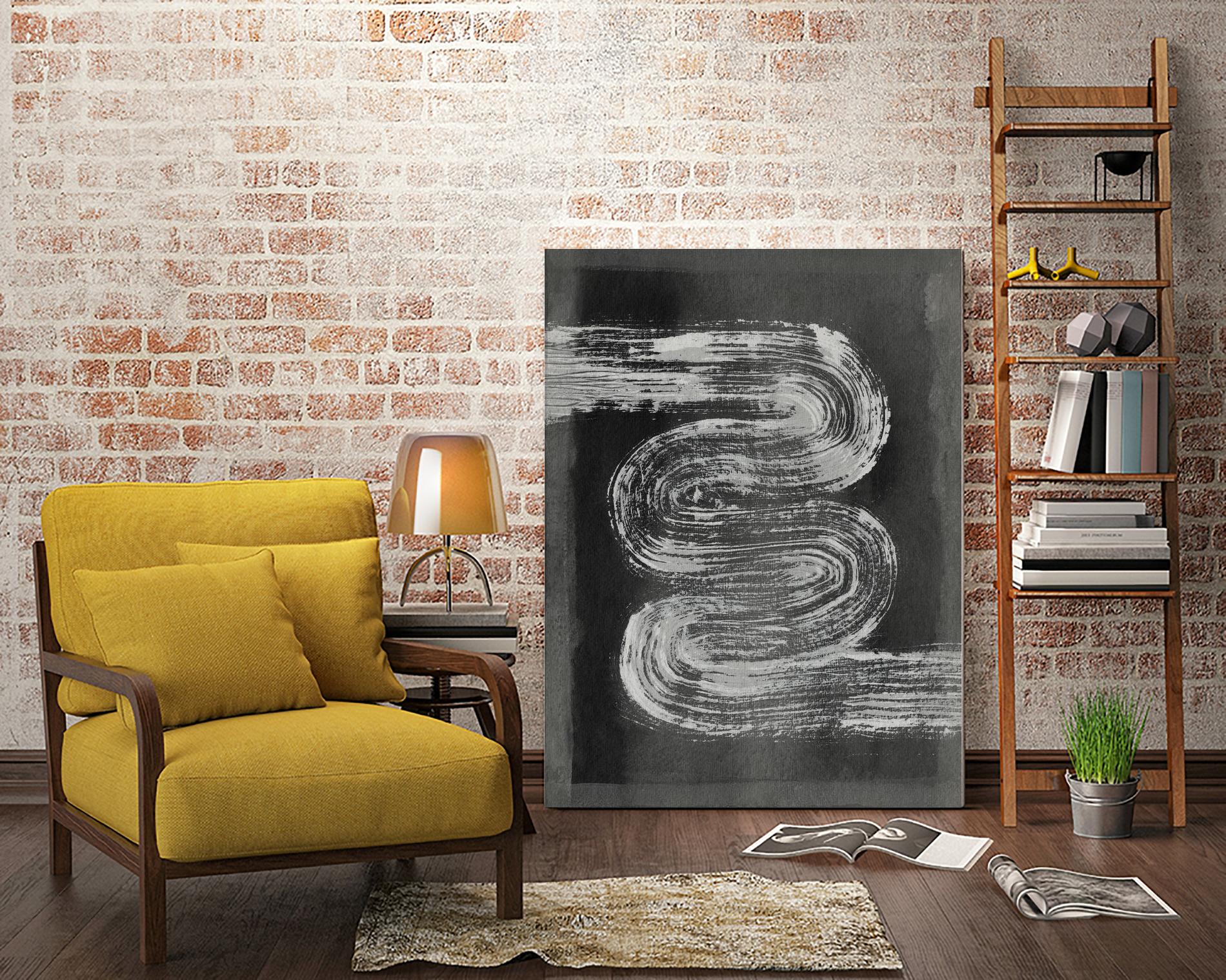 Grey Linear Path I by Jennifer Goldberger on GIANT ART - black abstract abstract