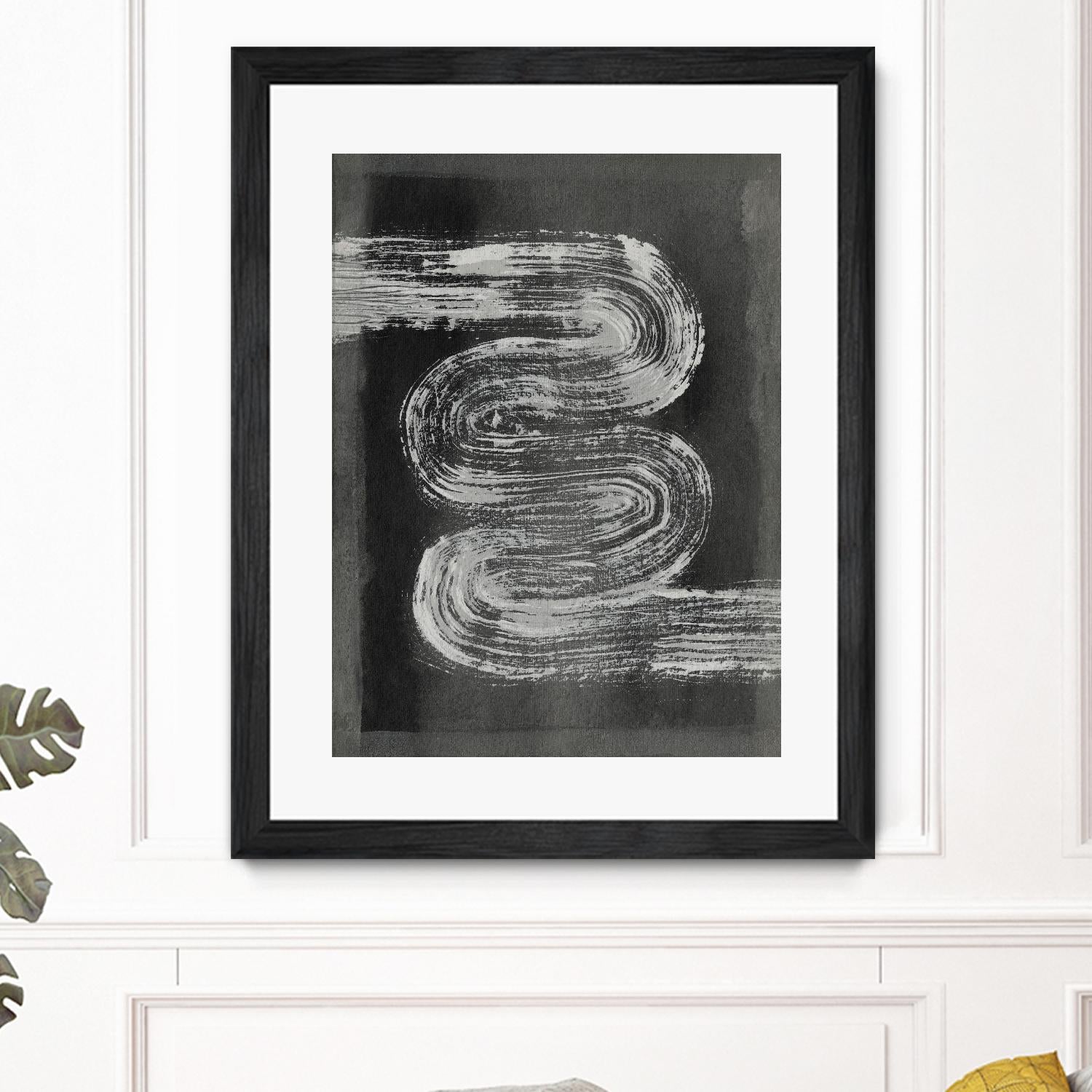 Grey Linear Path I by Jennifer Goldberger on GIANT ART - black abstract abstract