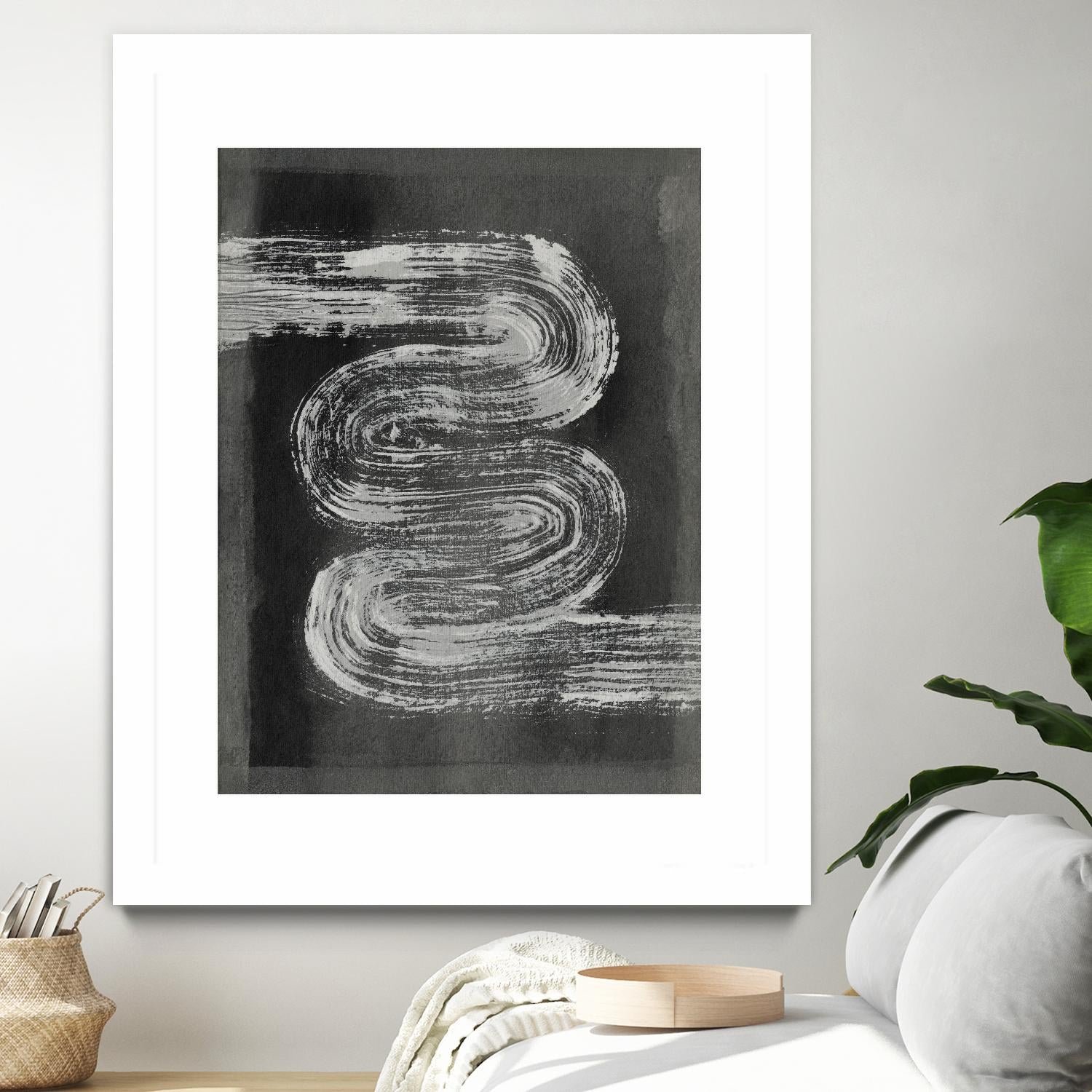 Grey Linear Path I by Jennifer Goldberger on GIANT ART - black abstract abstract