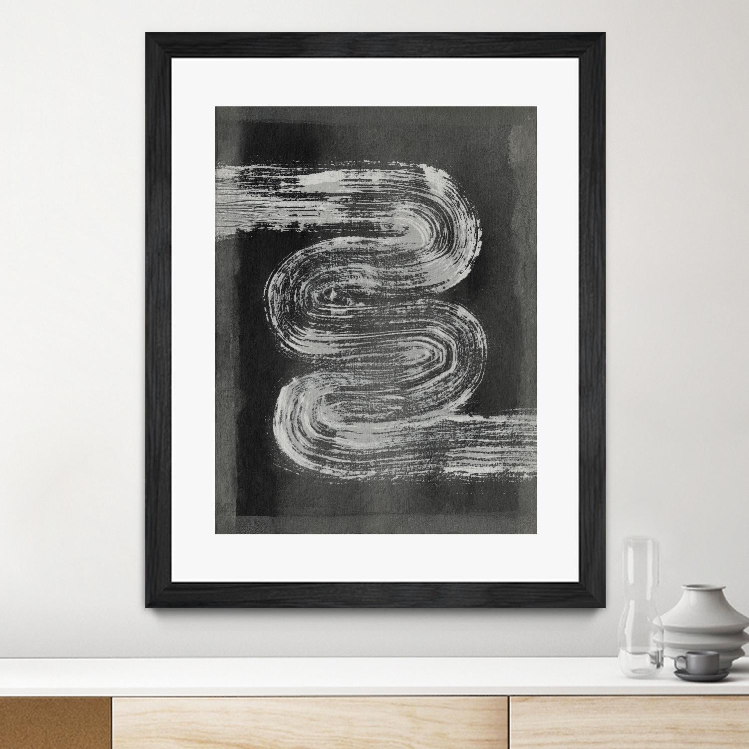 Grey Linear Path I by Jennifer Goldberger on GIANT ART - black abstract abstract