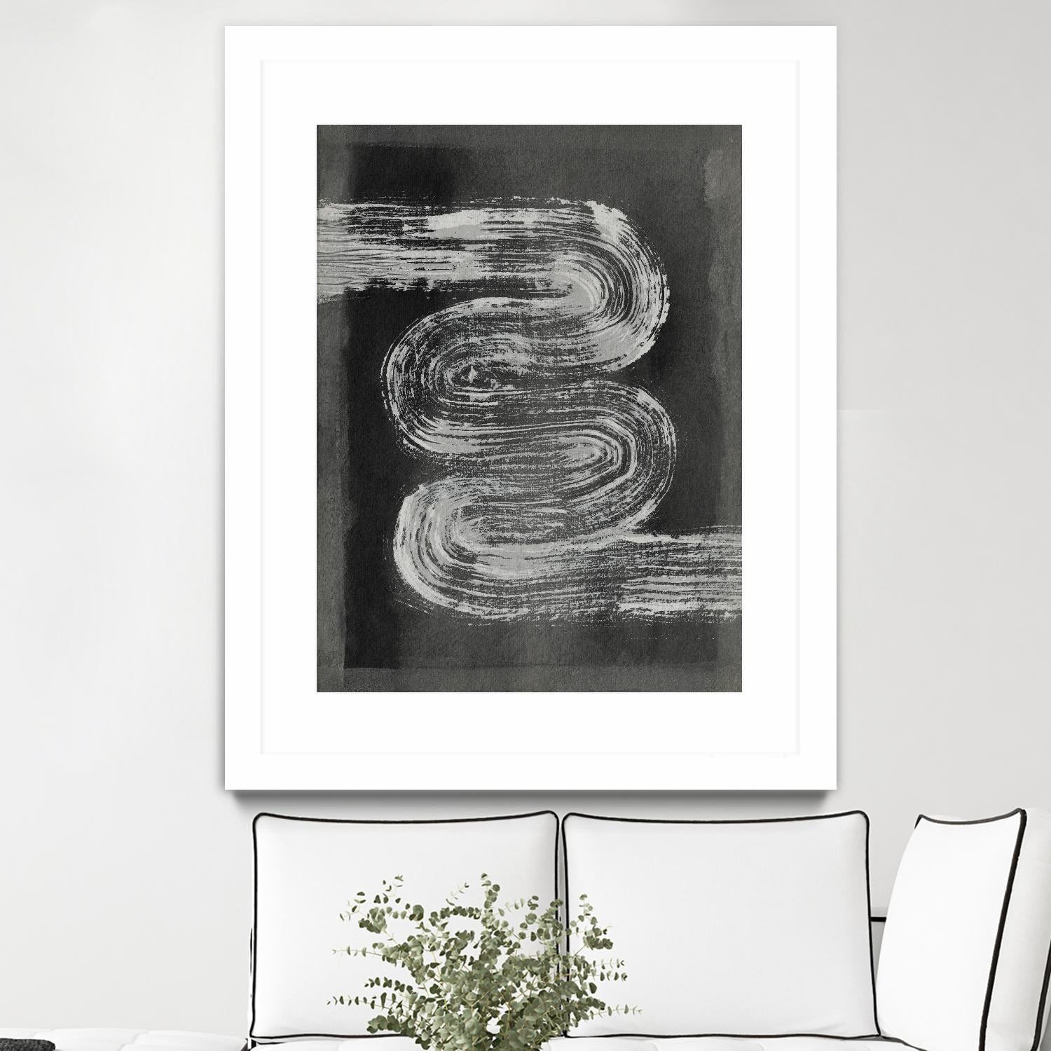 Grey Linear Path I by Jennifer Goldberger on GIANT ART - black abstract abstract
