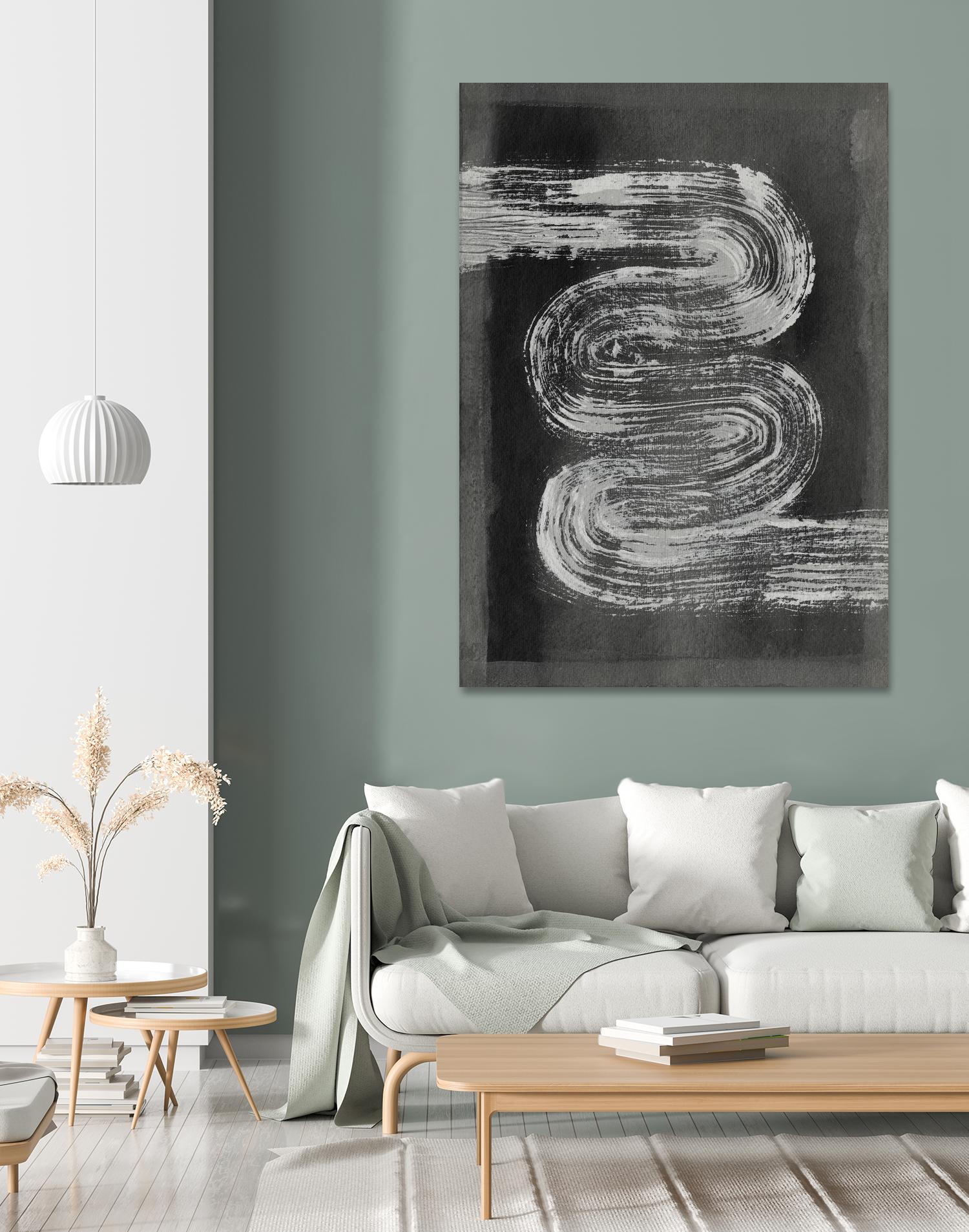 Grey Linear Path I by Jennifer Goldberger on GIANT ART - black abstract abstract