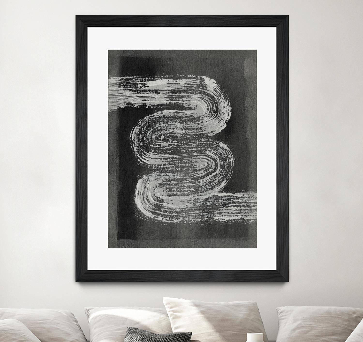 Grey Linear Path I by Jennifer Goldberger on GIANT ART - black abstract abstract