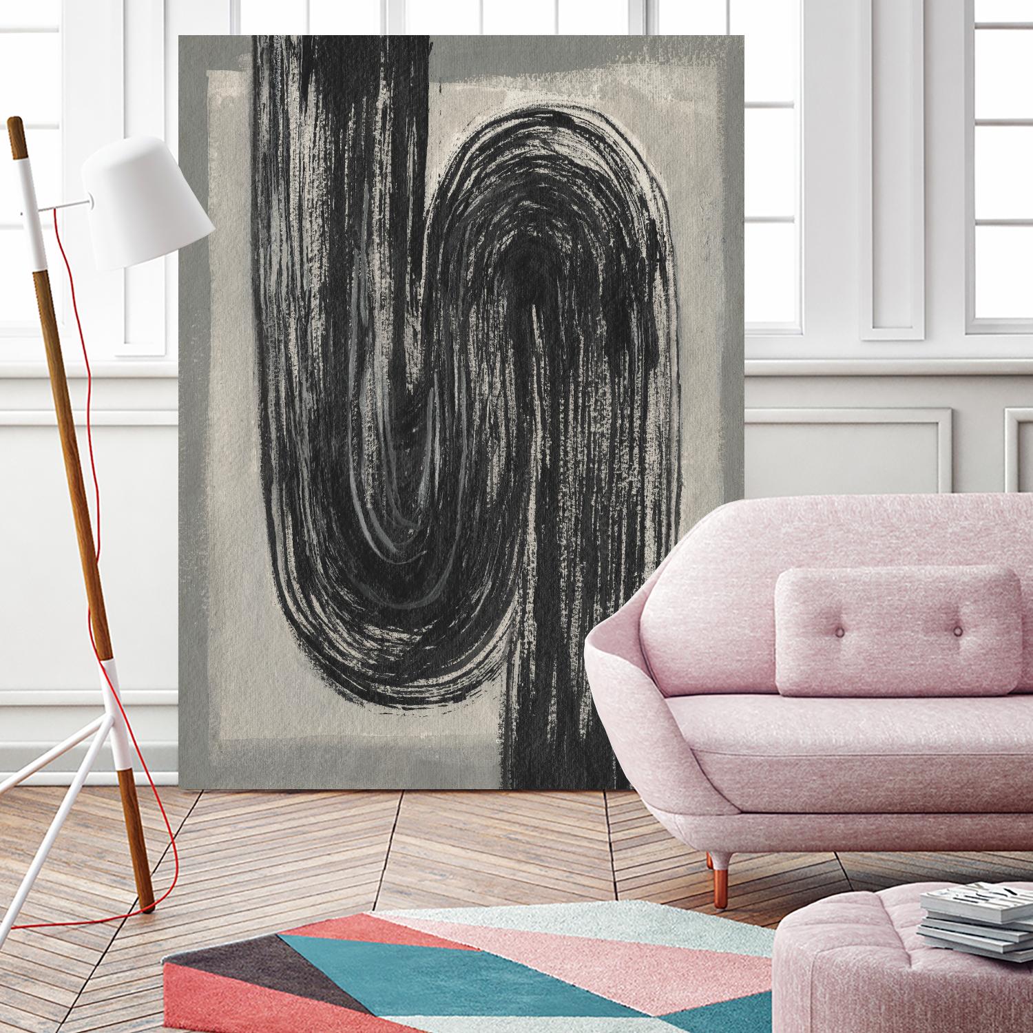 Grey Linear Path II by Jennifer Goldberger on GIANT ART - beige abstract abstract