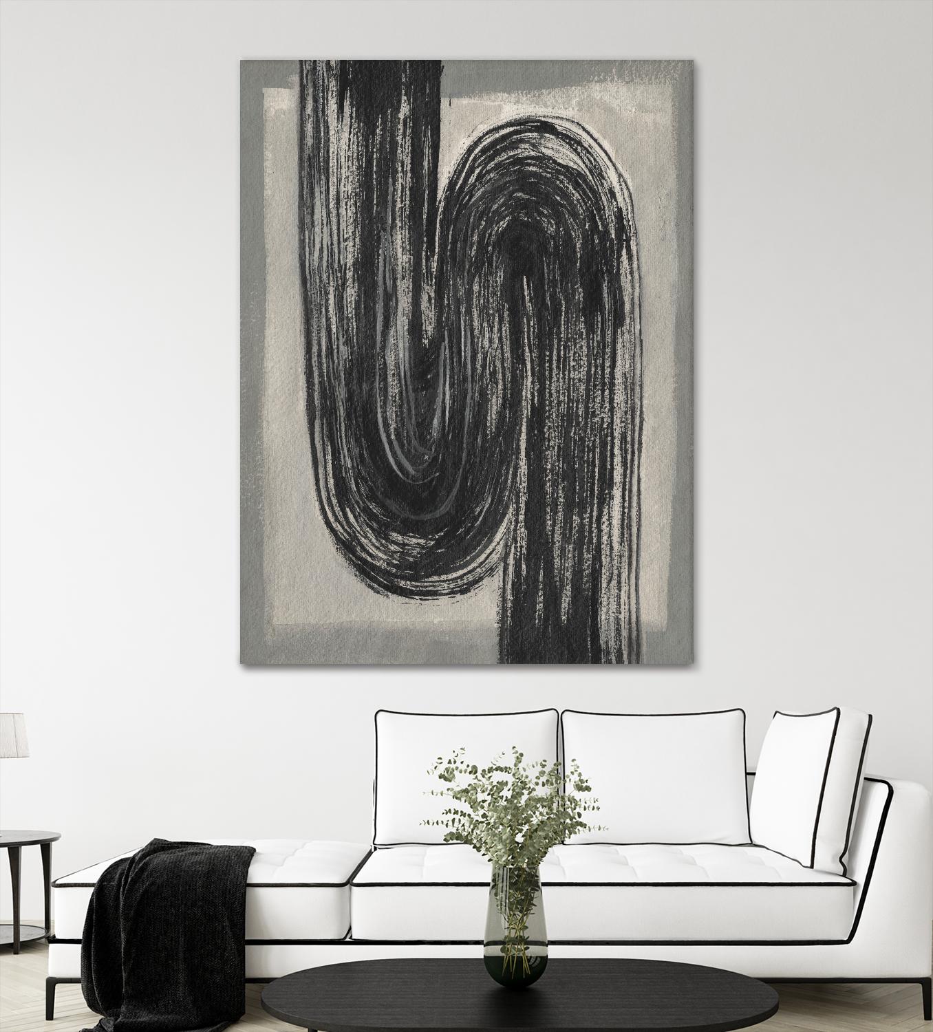 Grey Linear Path II by Jennifer Goldberger on GIANT ART - beige abstract abstract