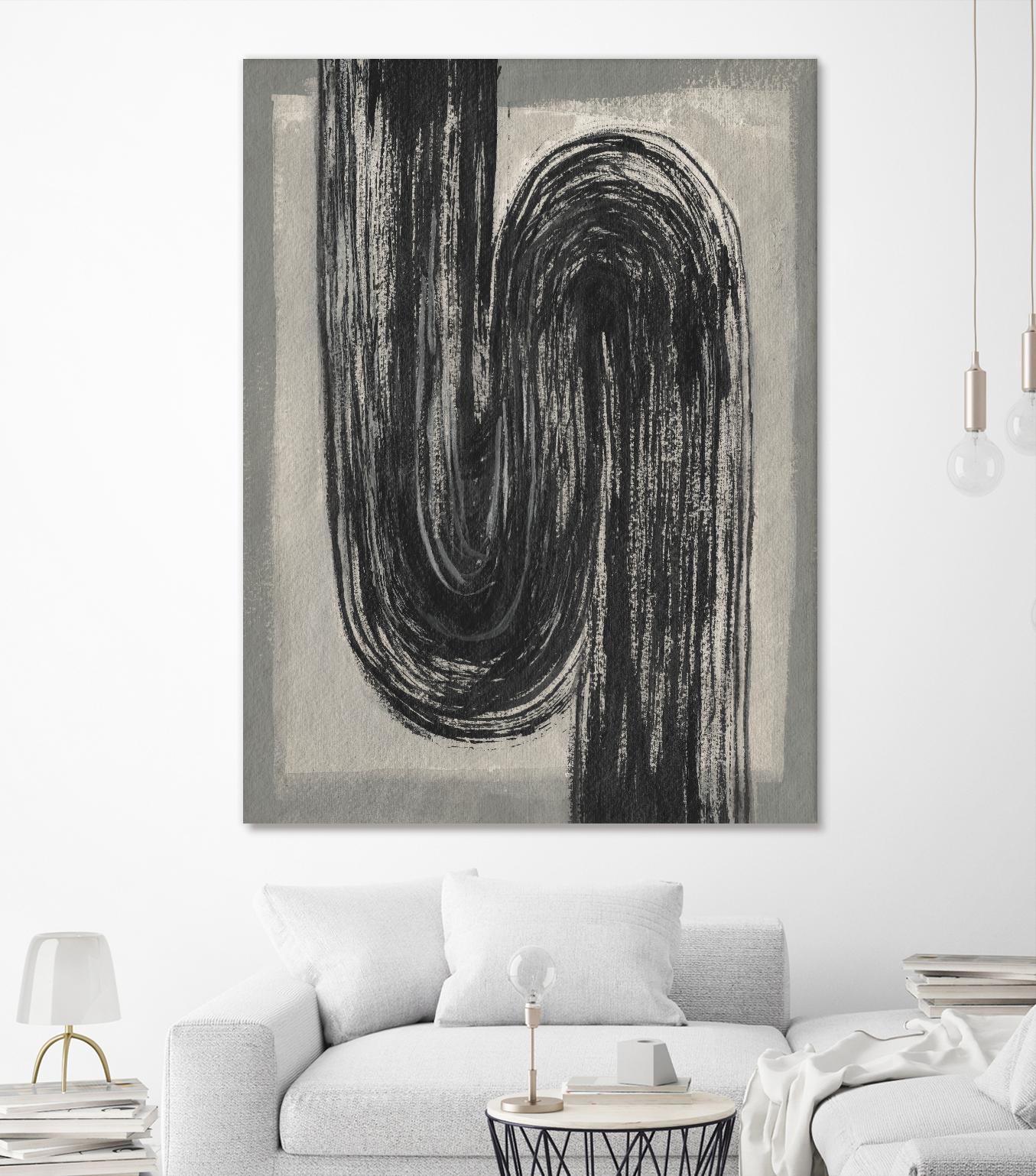 Grey Linear Path II by Jennifer Goldberger on GIANT ART - beige abstract abstract