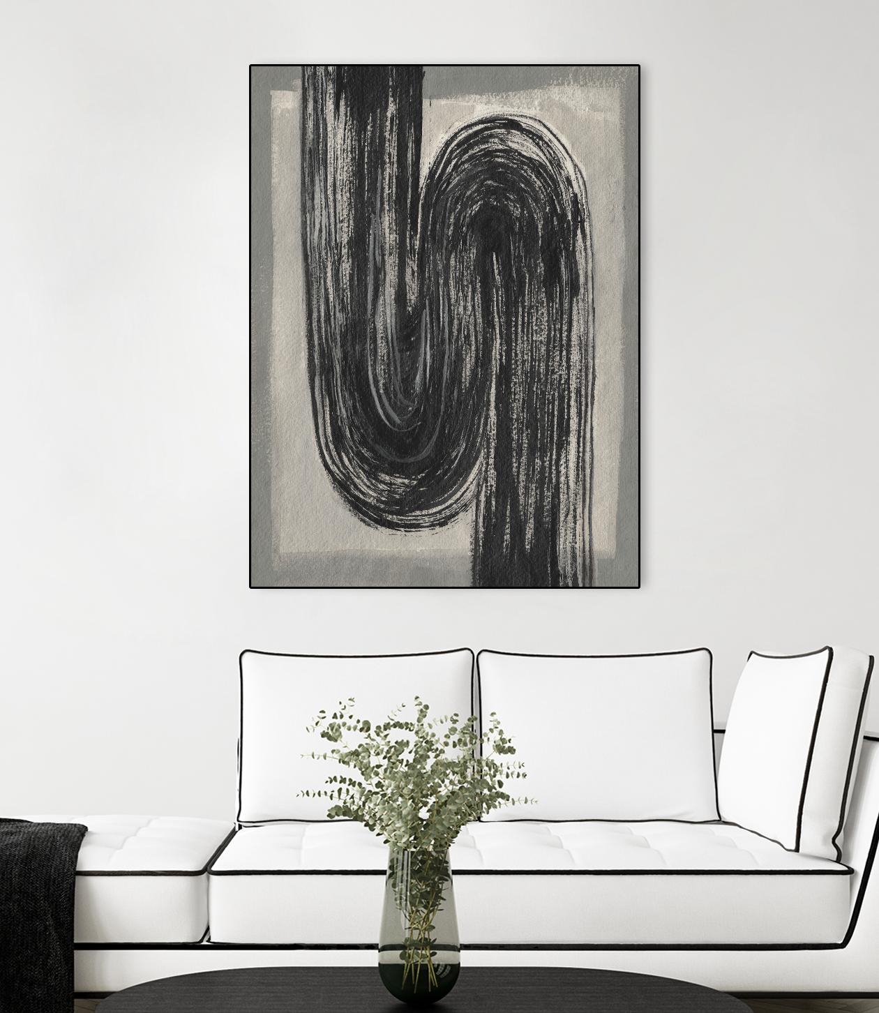 Grey Linear Path II by Jennifer Goldberger on GIANT ART - beige abstract abstract