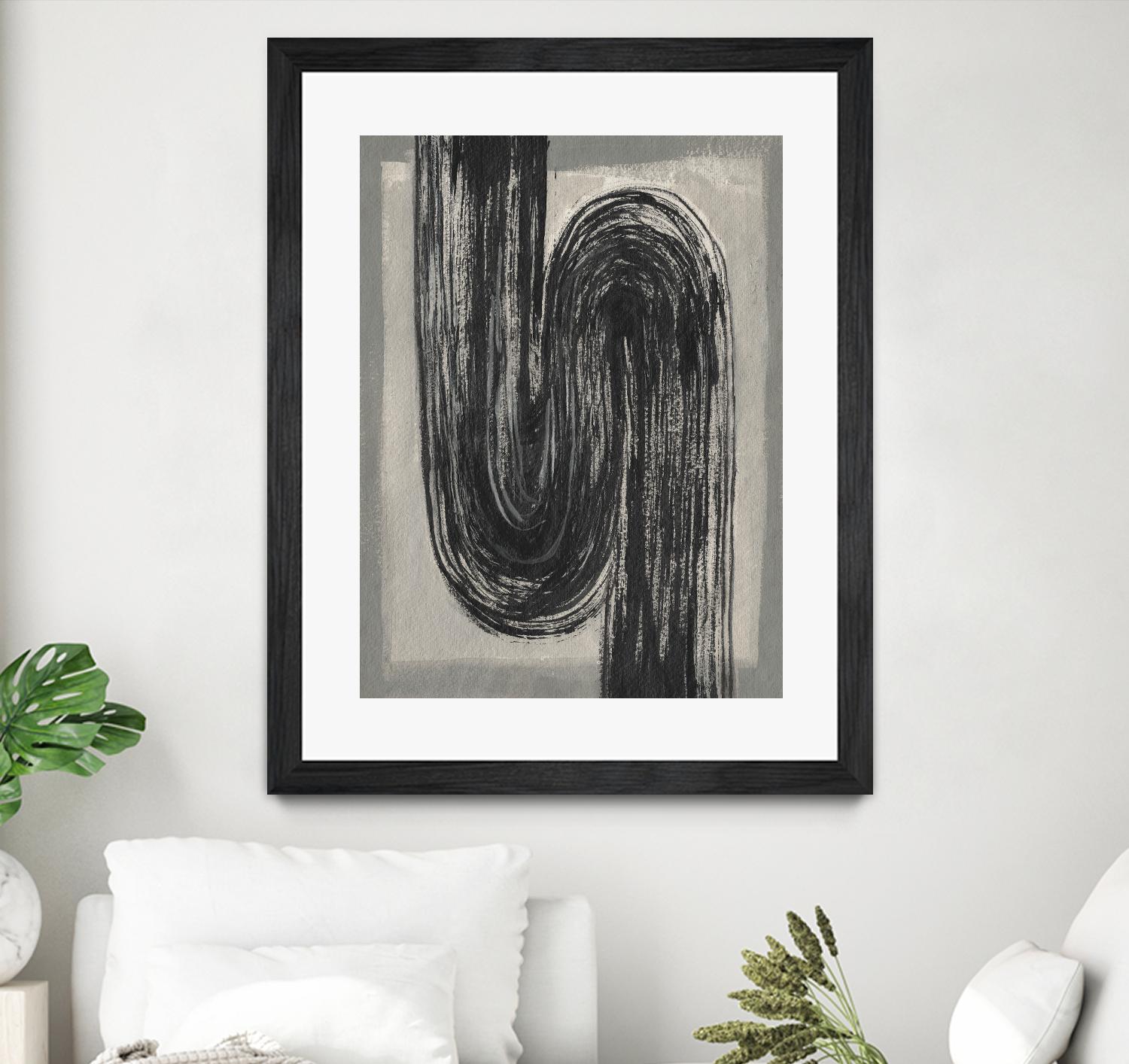 Grey Linear Path II by Jennifer Goldberger on GIANT ART - beige abstract abstract