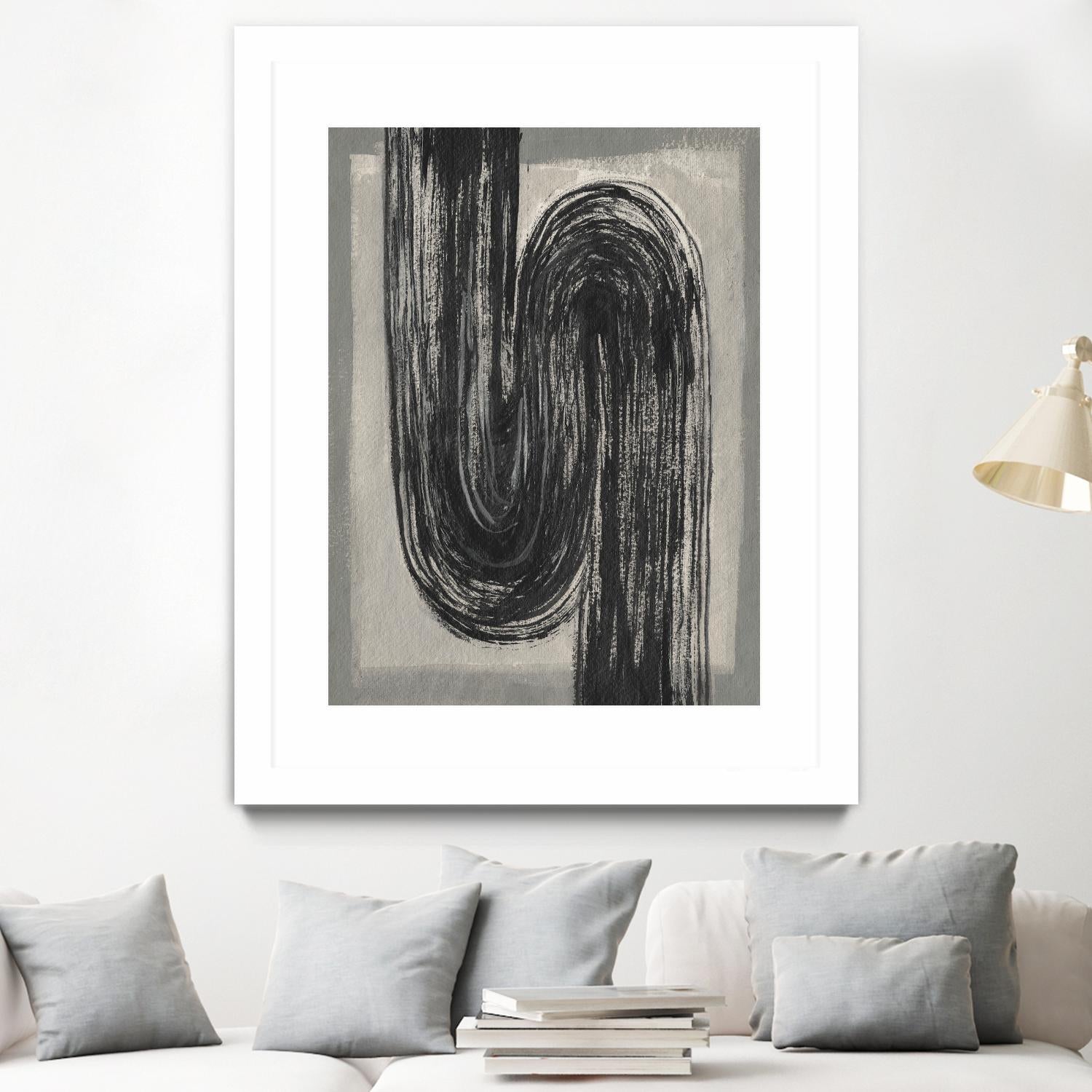 Grey Linear Path II by Jennifer Goldberger on GIANT ART - beige abstract abstract